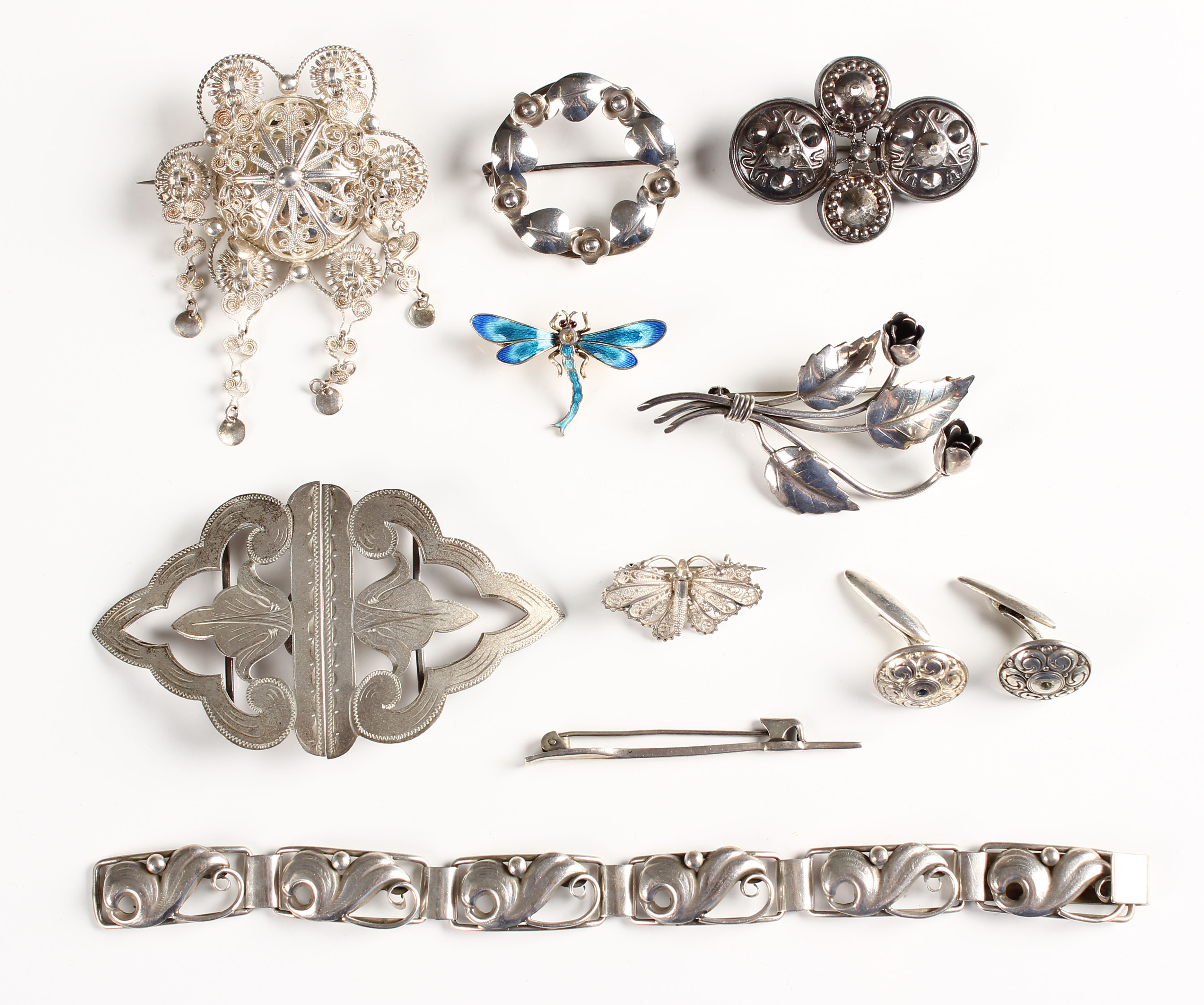Samling smykker, sølv og sterling (12) Lauritz.com