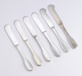 Hans Hansen, 'Susanne', sterling silver butter knives (6)