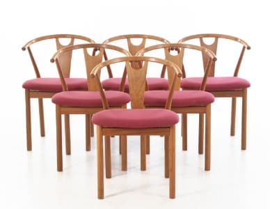 K. Høffer-Larsen. Set of six chairs, model 600 (6) | Lauritz.com