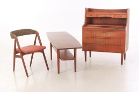 Dansk møbeldesign. Tre møbler af teak, 1950-60'erne (3)