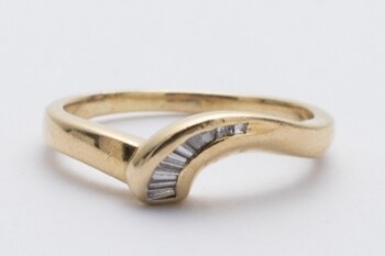 Vintage ring af 14 kt guld, 0.08 ct