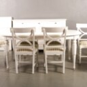 Geromar Större matbord,10 stolar och sideboard/skänk i äldre stil(14)