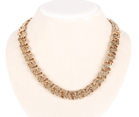 S.V. Glymers Eftf.: Heavy Bismarck necklace of 14 kt. gold, 96.6 g.