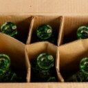 Eryka Trzewik Drost. Seks Karolinka lysestager af grønt glas (6)