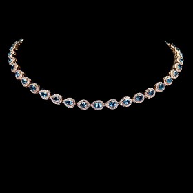 Topaz necklace in 14 kt. red gold-plated sterling silver