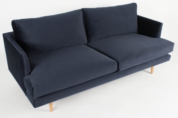 YFP by Wendelbo. 2.5-seater sofa model 056, velour, oak
