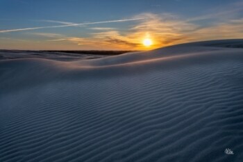 Tage Klee Solnedgangslys over Råbjerg Mile i Skagen