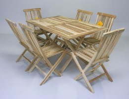 hård orm Tomhed Havemøbler, teak. Bord og 6 stole (7) - Lauritz.com