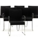 Nineteen armchairs with chromed metal frames (19)