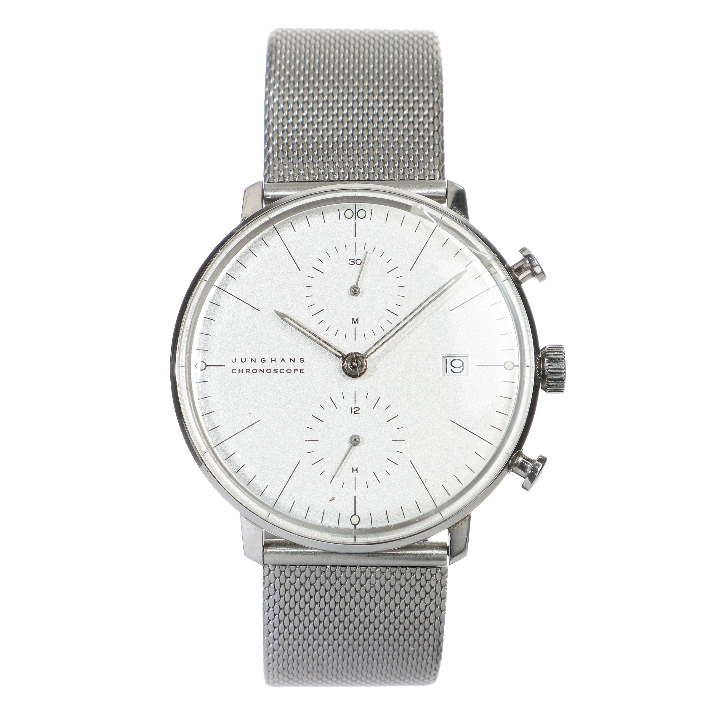 Junghans Chronoscope men's steel wristwatch.