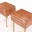 Johannes Andersen. Par sengeborde af teak og eg (2)
