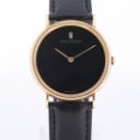 Jaeger-LeCoultre. 'Vogue'. 18 kt. gold wristwatch with black ONYX dial with diamond
