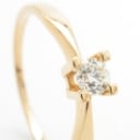Solitaire ring with brilliant cut diamond of approx. 0.30 ct. 14 kt. gold, size 58