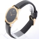 Jaeger-LeCoultre. 'Vogue'. 18 kt. gold wristwatch with black ONYX dial with diamond