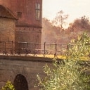 Carl Christian Andersen Part of Frederiksborg Castle, oil on canvas