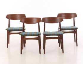 Dansk møbeldesign. Sæt på fire stole af teak, 1950-60'erne (4)