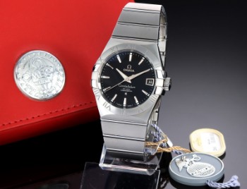 Omega Constellation. Mens watch in steel with black dial and date - approx. 2008