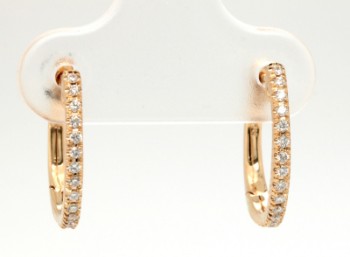 Creole earrings in 14kt gold with diamonds 0.16ct