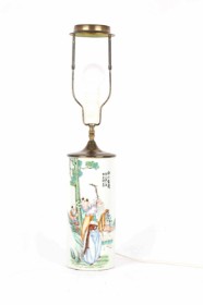 Kinesisk hat-stand bordlampe af porcelæn, ca. 1930