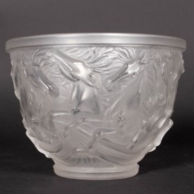 Josef Inwald glass bowl decorated with horses in water