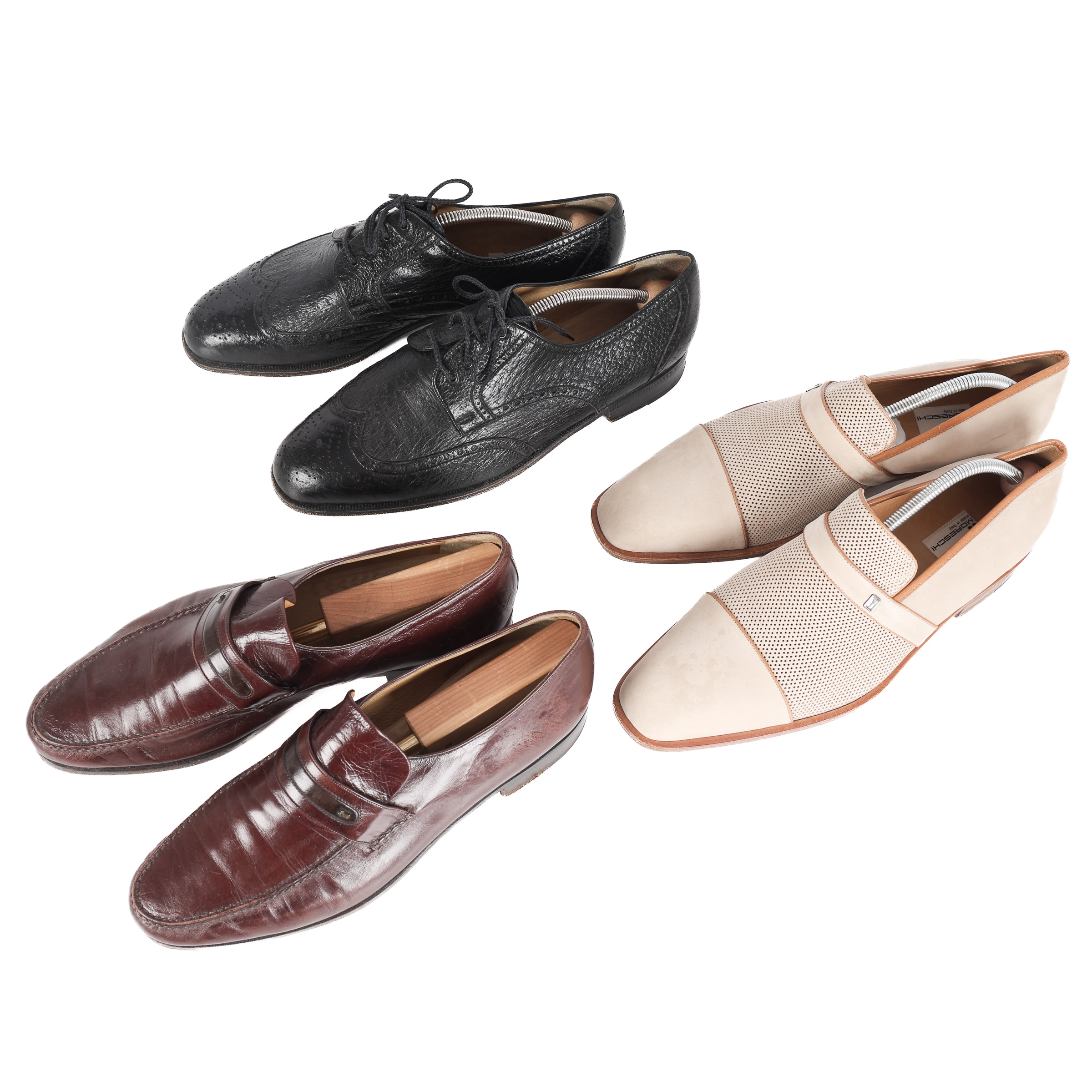Moreschi: 3 pairs of Italian men's shoes, size 10. (3)