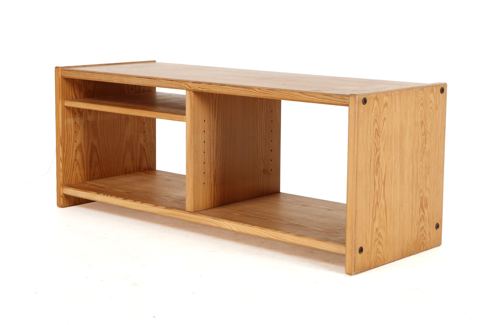 Danish furniture manufacturer. Stereo bench, pitch pine