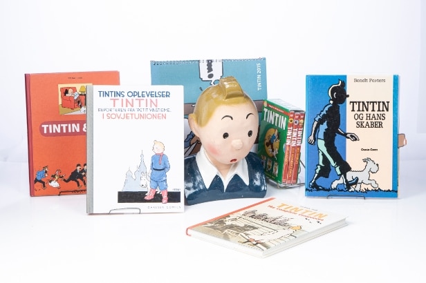 Samling Tintin bøger mm. (9)