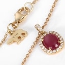 Hartmanns. Greenlandic ruby ??and diamond rosette pendant and necklace in 18 kt. gold (2)�