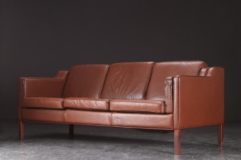Trepers sofa, brun læder
