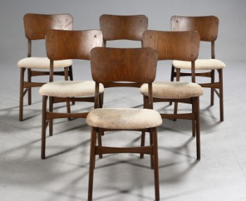 Dansk Møbelproducent. Seks spisestole af bøgetræ (6)