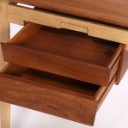 Ib Kofod-Larsen for Fredericia chair factory. Rare free-standing desk in teak/oak