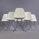 Charles Eames. Set of six chairs, model DSR, white polypropylene (6)