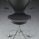 Arne Jacobsen. Kontorstol model 3217, sort læder