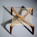 Jørgen Høvelskov. Harpe, taburet samt bord (2)