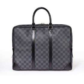 Louis Vuitton. 'Porte Documents Voyage' work bag in Damier Graphite Canvas