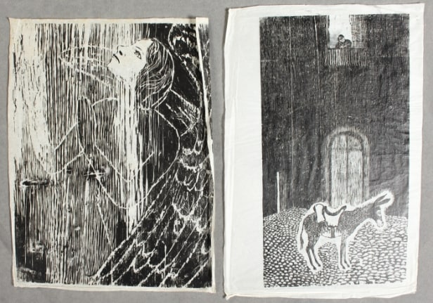 Sibylle Kringel, Zwei Holzschnitte auf Pergamentpapier (2)