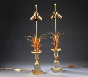 Et par franske palmeformede bordlamper fra 50/60erne (2)