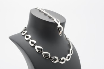 Randers Sølv smykkesæt af sterling sølv, halskæde og armlænke