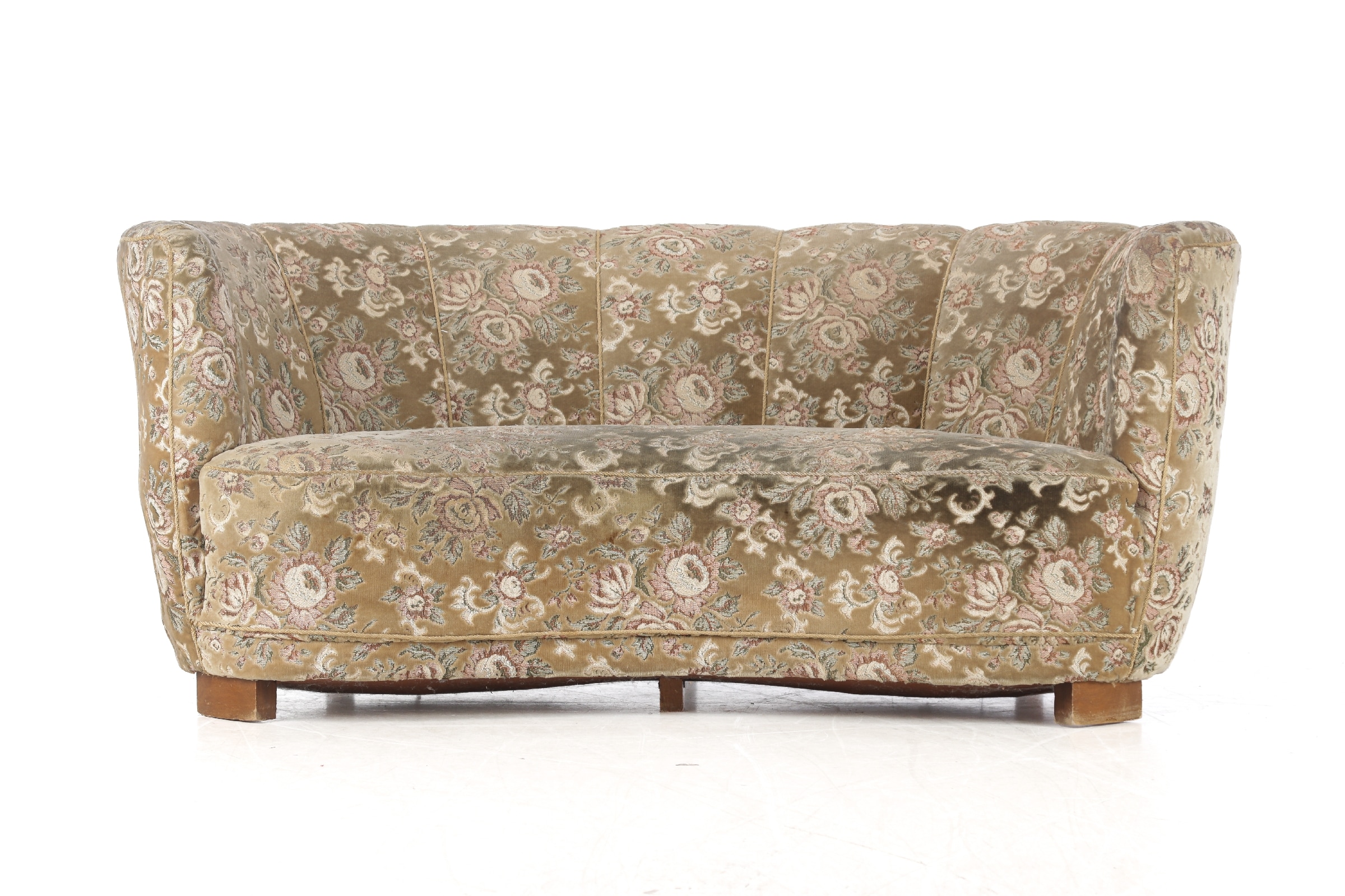 Danish furniture manufacturer. Banana sofa, 1940s