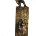 Sax O. Skulptur af patineret messing: 'Teamwork', H. 88 cm
