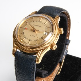 Bucherer 'Alarm'. Limited men's watch with original strap and buckle, 1990s