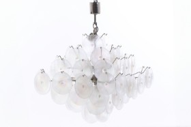 Carlo Nason for Mazzega / Murano. 'Disk chandelier' / Chandelier. The 1960s