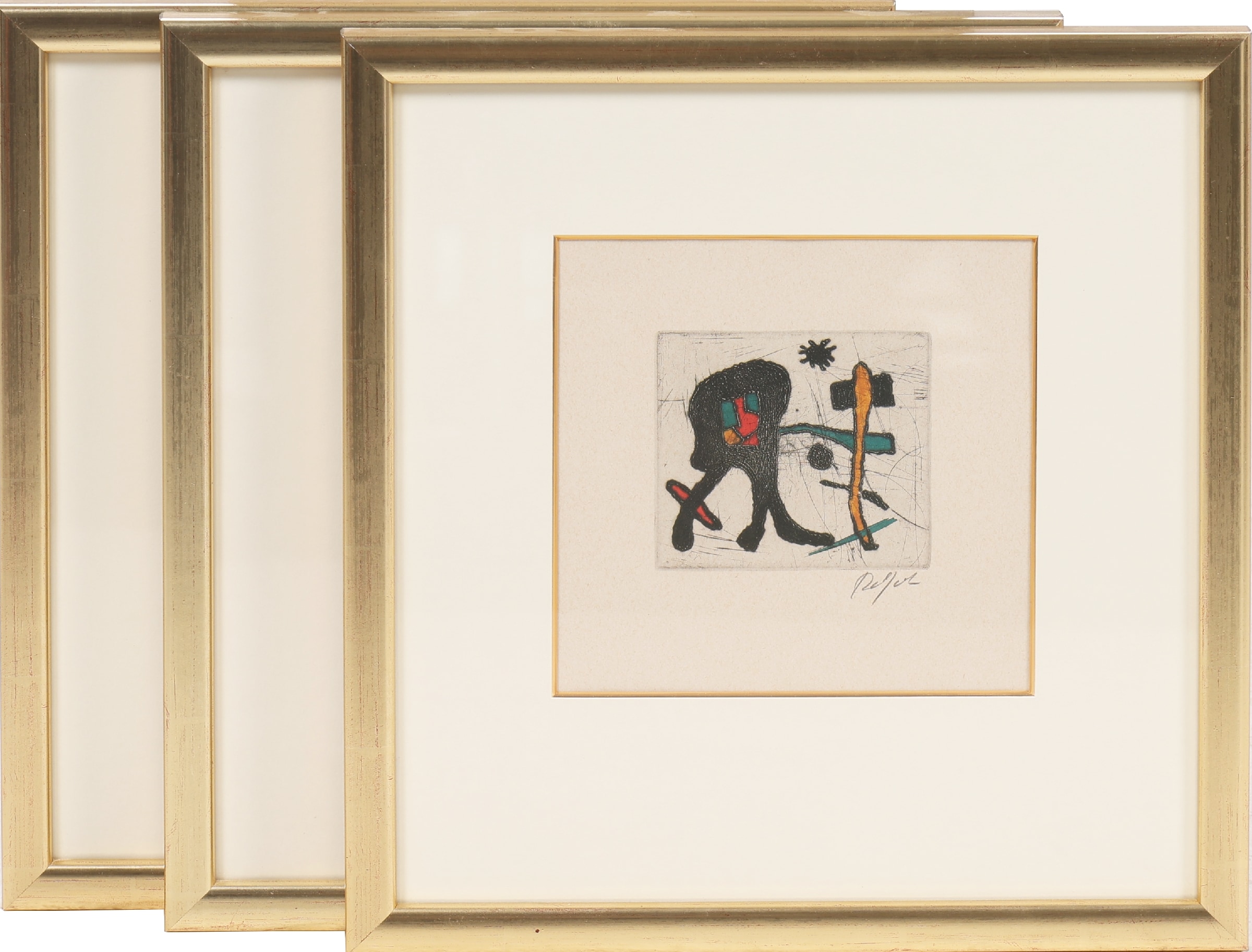 Robert Jacobsen (1912-1993): Suite of 3 Compositions. Etchings in colors. (3)