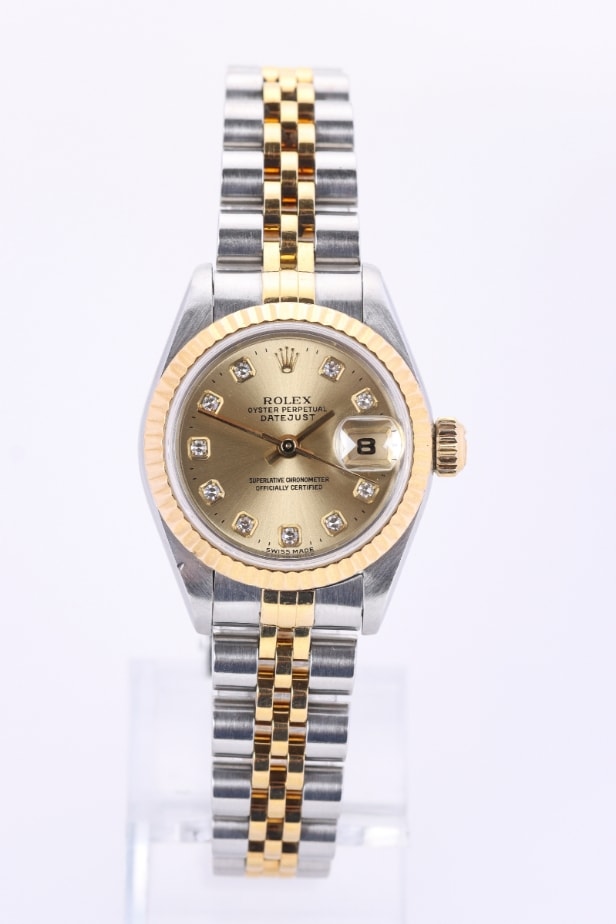 Rolex Oyster Perpetual Datejust ladies' wristwatch, steel and 18 kt gold with diamonds