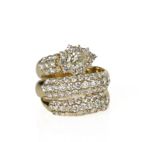 Diamond ring in 18 kt gold, approx. 2.93 ct, Size 55, jewelry report R.Svart