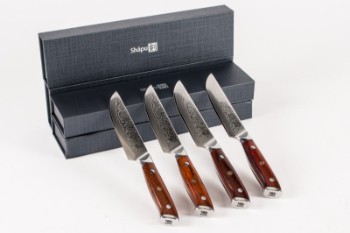 Shapu. Fire steakknive af japansk stål. (4)