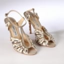 Jimmy Choo. Et par åbne stiletter af slangepræget læder, str. 38