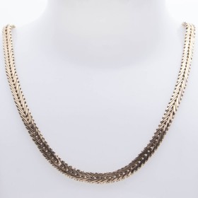 Necklace in 'Geneva/herringbone pattern' of 14 kt gold