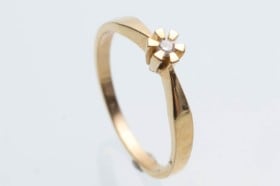 Aagaard solitaire ring af 8 kt guld, 0.05 ct