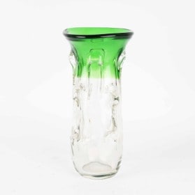 Murano vase, klart og grønt glas